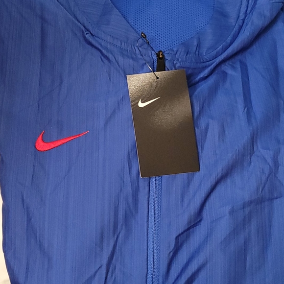 #M08 LRG Nike Dri Fit Lockdown Sideline Jacket Blue University Red Side zippers - Picture 3 of 13